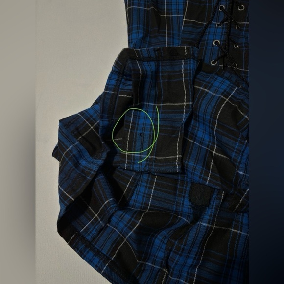 Lip Service Punk & Disorderly Blue Plaid Mini Dress Safety Pin S vintage y2k - Picture 14 of 14